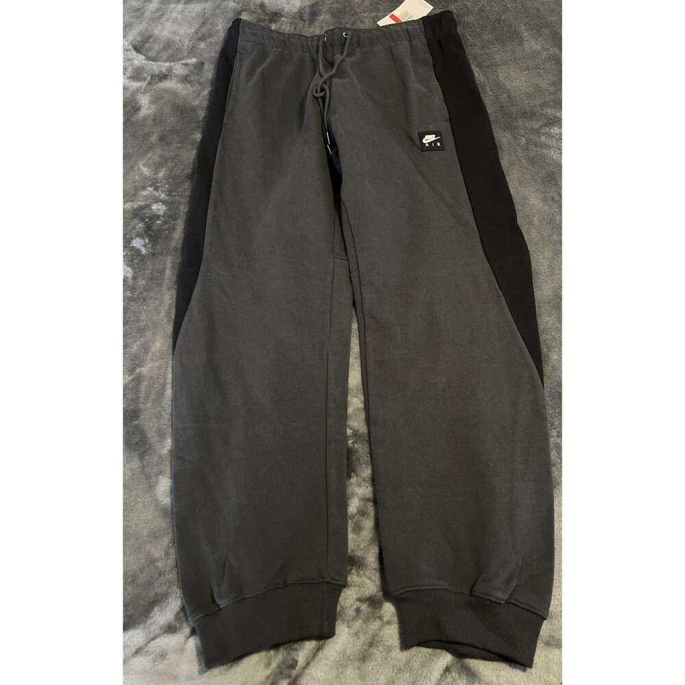 LARGE Men NIKE Air Fleece Jogger Pants Gray/Black HJ0291 060